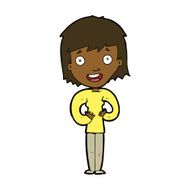cartoon happy woman N209