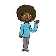 Cartoon Woman Waving N261