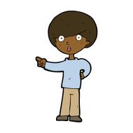 cartoon pointing boy N23