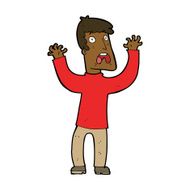 cartoon frightened man N82