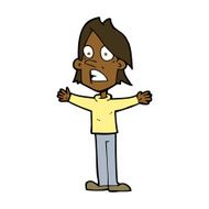cartoon frightened man N84