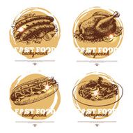 Banners of fast food sketch design