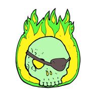 cartoon skull with eye patch N7