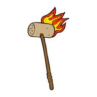 cartoon croquet mallet and ball N8