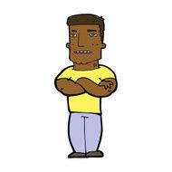 cartoon tough guy with folded arms N8