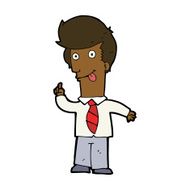cartoon office man with crazy idea N9