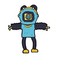 cartoon deep sea diver N23