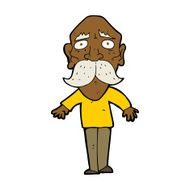 cartoon sad old man N15