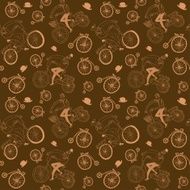 Hand drawn vintage cyclists pattern