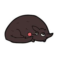 cartoon curled up dog N8