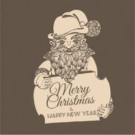 Hand drawn doodle Christmas dwarf holding festive signboard