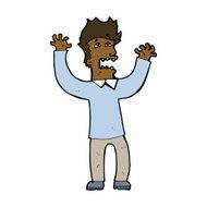 cartoon terrified man N203