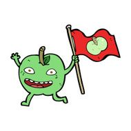 cartoon apple with flag N8