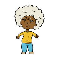 cartoon annoyed old woman N15