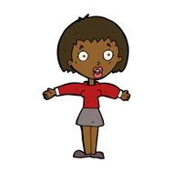 cartoon shocked woman N79