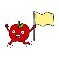 cartoon funny apple with flag N8