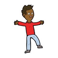 cartoon startled boy N29