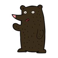 cartoon waving black bear N46