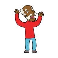 cartoon terrified old man N15