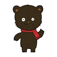 cartoon black bear waving N8
