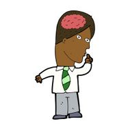 cartoon businessman with huge brain N7