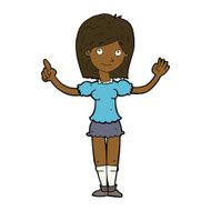 cartoon woman explaining idea N9