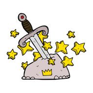 cartoon magical sword in stone N4