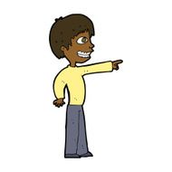 cartoon grinning boy pointing N8