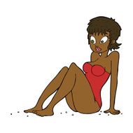 cartoon woman in swimsuit N7