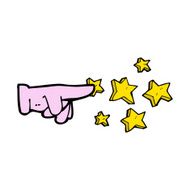 cartoon pointing hand N44