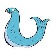 cartoon happy seal N16