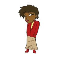 cartoon woman with hands in pockets N8