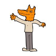 cartoon waving fox N7
