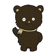 cute cartoon black bear waving N4