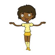 cartoon woman spreading arms N8