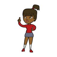 cartoon attractive girl with idea N8