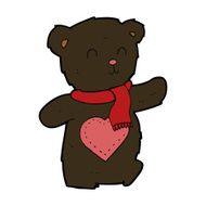 cartoon white teddy bear with love heart N6