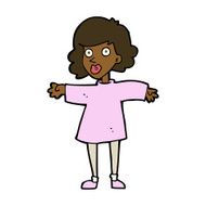 cartoon nervous woman N28