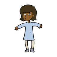 cartoon nervous woman N29
