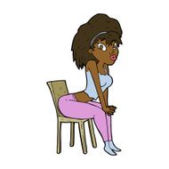 cartoon woman posing on chair N19
