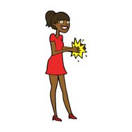 Cartoon Woman Clapping Hands N9