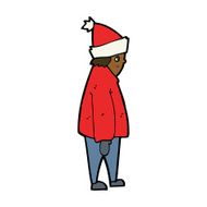 cartoon person in winter clothes N8