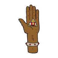 cartoon spooky hand symbol N8