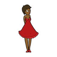 cartoon pretty woman in dress N40