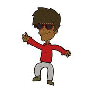 cartoon waving cool guy N6