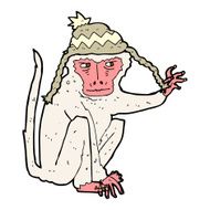cartoon monkey wearing hat N7