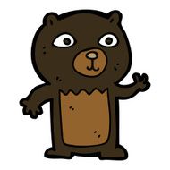 cartoon waving black bear cub N33