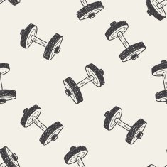 Doodle Dumbbell seamless pattern background N4