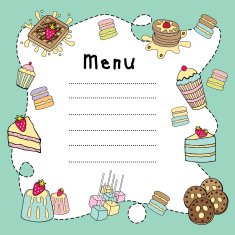 Bakery doodle menu board