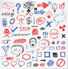 Funny pencil hand drawn graphic sign